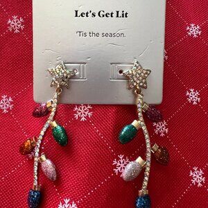 SUGARFIX by BaubleBar Lets Get Lit Earrings Christmas Lights Sparkle Glitter NWT